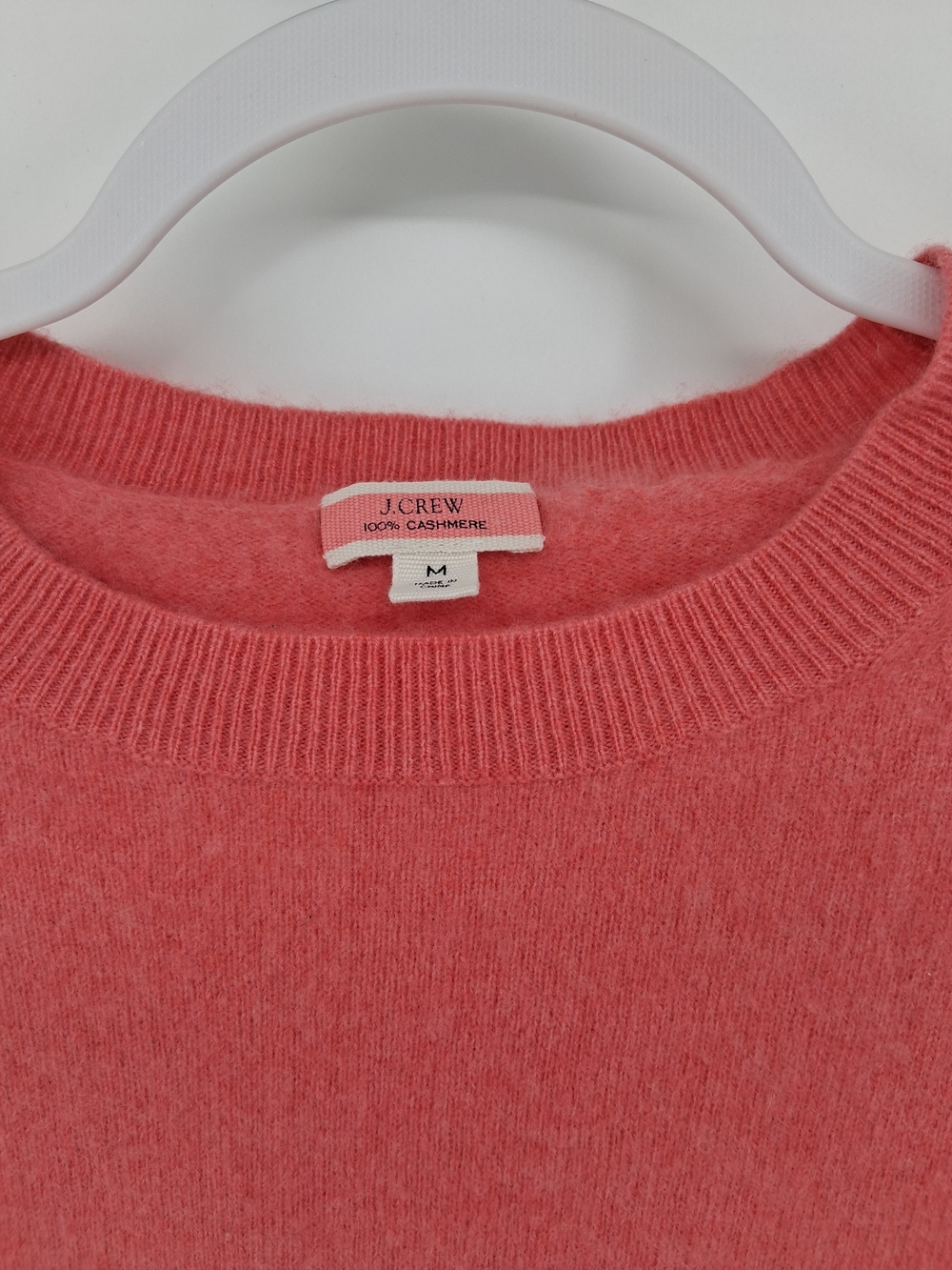 J. Crew Coral Cashmere Crewneck Sweater